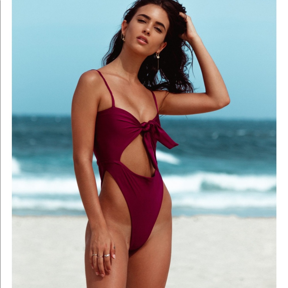Vincija Swim High leg Bow One Piece with Straps!